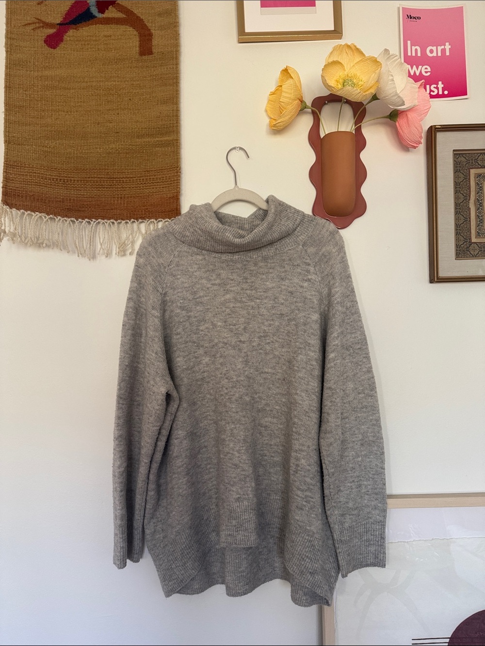 H&M Light Gray Cowl Neck Sweater